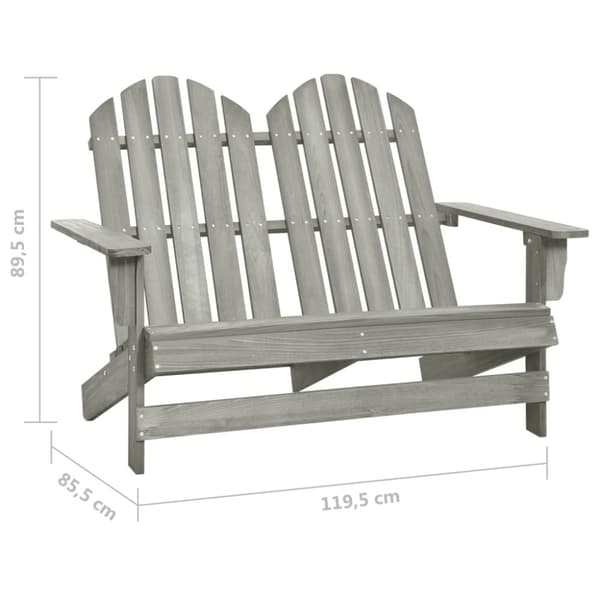 vidaXL Adirondack hagestol 2-seters heltre gran grå