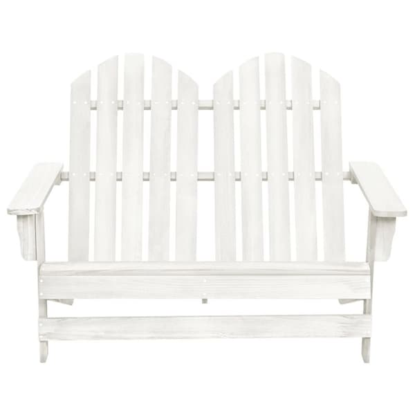 vidaXL 2-istuttava Adirondack-puutarhatuoli täysi kuusi valkoinen