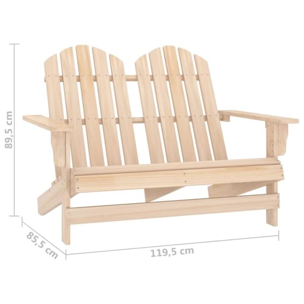 vidaXL Adirondack hagestol 2-seters heltre gran