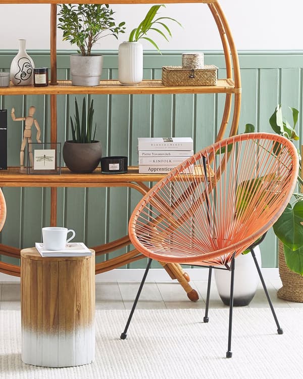Set av 2 Trädgårdsstolar Orange Konstrotting Modern Vardagsrum