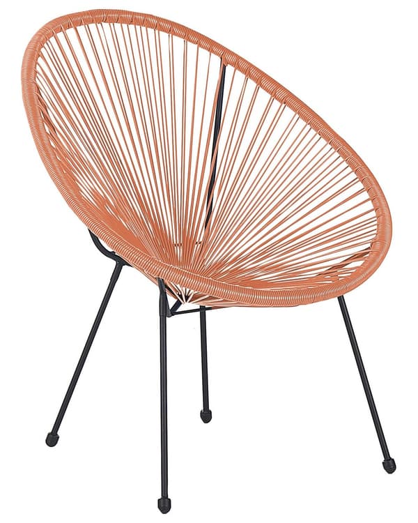Set av 2 Trädgårdsstolar Orange Konstrotting Modern Vardagsrum