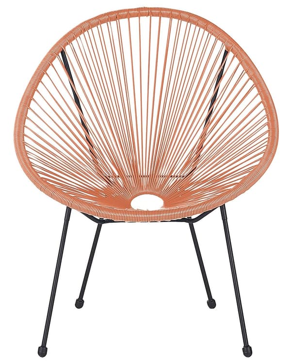 Set av 2 Trädgårdsstolar Orange Konstrotting Modern Vardagsrum