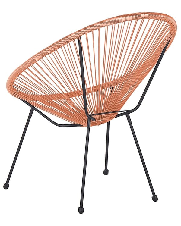 Set av 2 Trädgårdsstolar Orange Konstrotting Modern Vardagsrum