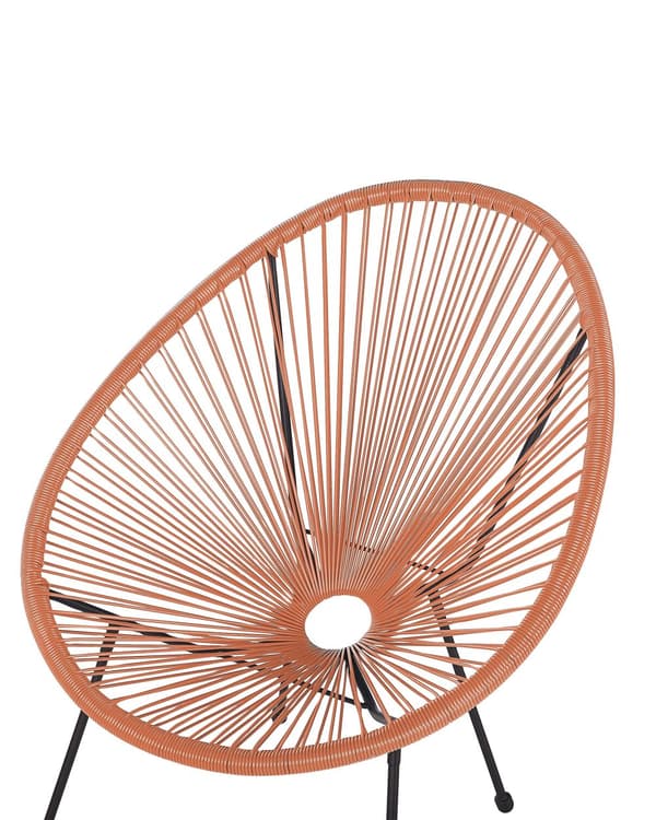 Set av 2 Trädgårdsstolar Orange Konstrotting Modern Vardagsrum