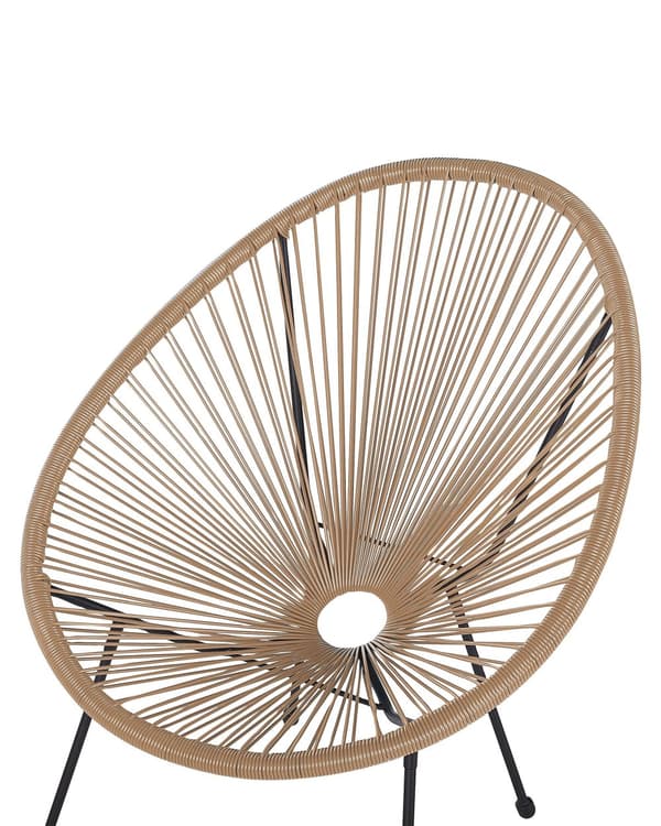 Trädgårdsstol Beige PE Rotting Rund Modern