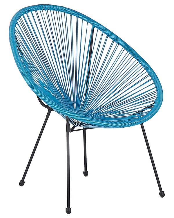 Set av 2 Trädgårdsstolar Turkos Konstrotting Modern Vardagsrum