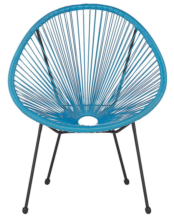 Set av 2 Trädgårdsstolar Turkos Konstrotting Modern Vardagsrum