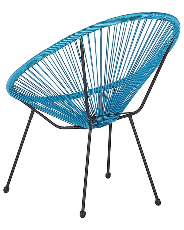 Set av 2 Trädgårdsstolar Turkos Konstrotting Modern Vardagsrum
