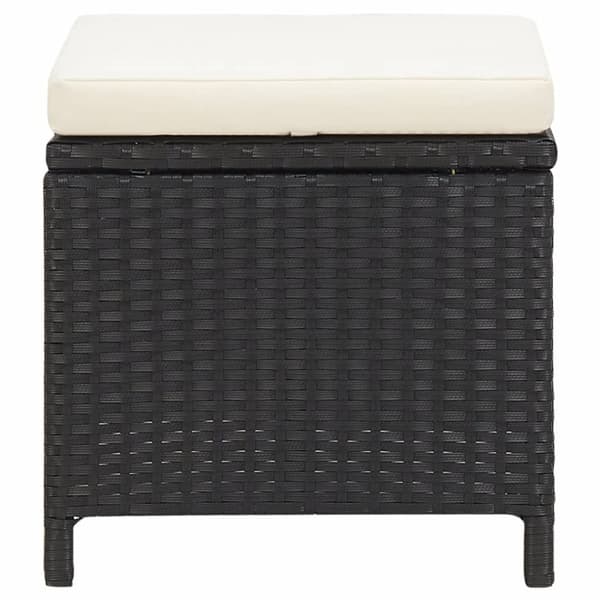 vidaXL haveskamler 4 stk. med hynder polyrattan sort