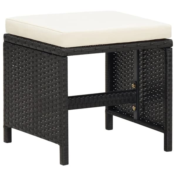 vidaXL haveskamler 4 stk. med hynder polyrattan sort