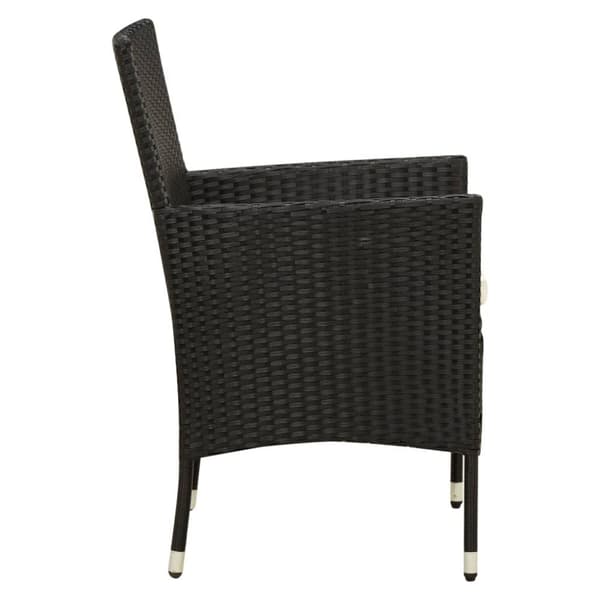 vidaXL Hagestoler med puter 2 stk polyrotting svart