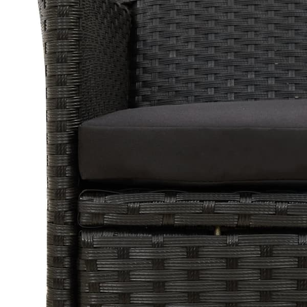 vidaXL havestole med hynder 2 stk. polyrattan sort