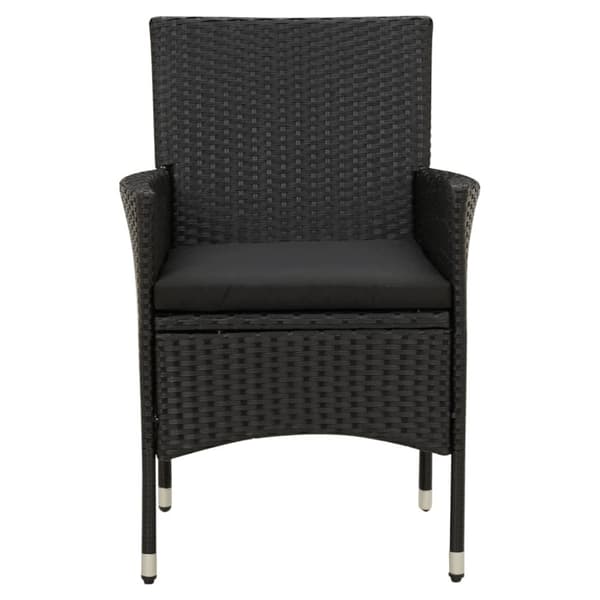 vidaXL havestole med hynder 4 stk. polyrattan sort