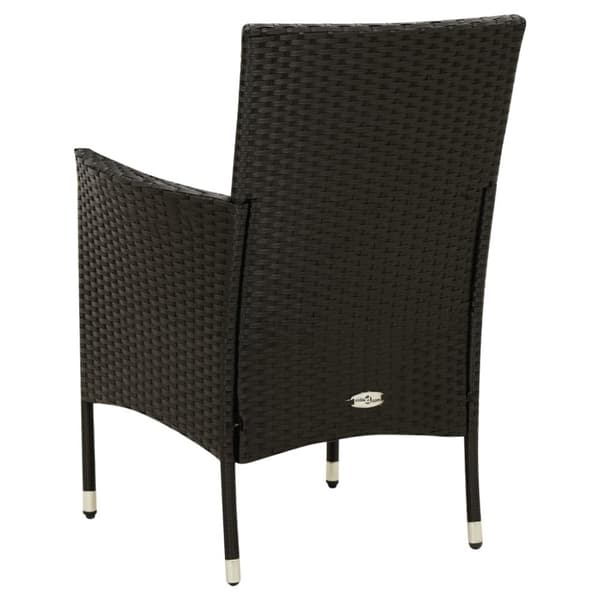 vidaXL havestole med hynder 4 stk. polyrattan sort
