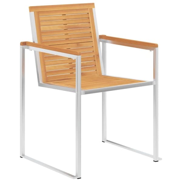 vidaXL Trädgårdsstolar 6 st med dynor massiv teak