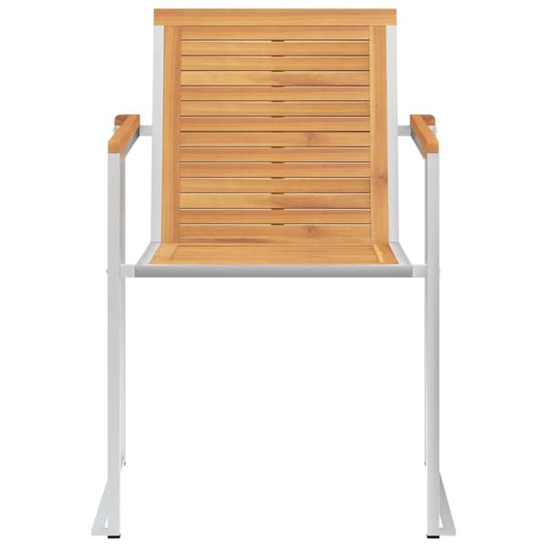 vidaXL Hagestoler 8 stk heltre teak og rustfritt stål