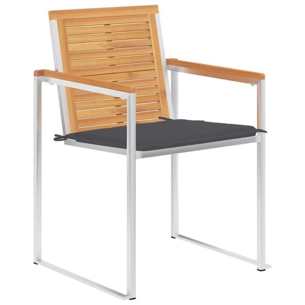 vidaXL Trädgårdsstolar 6 st med dynor massiv teak