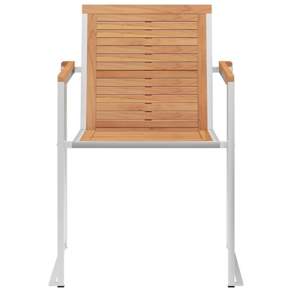 vidaXL Trädgårdsstolar med dynor 4 st massiv teak