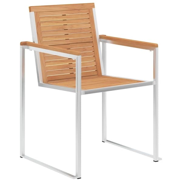 vidaXL Trädgårdsstolar med dynor 8 st massiv teak