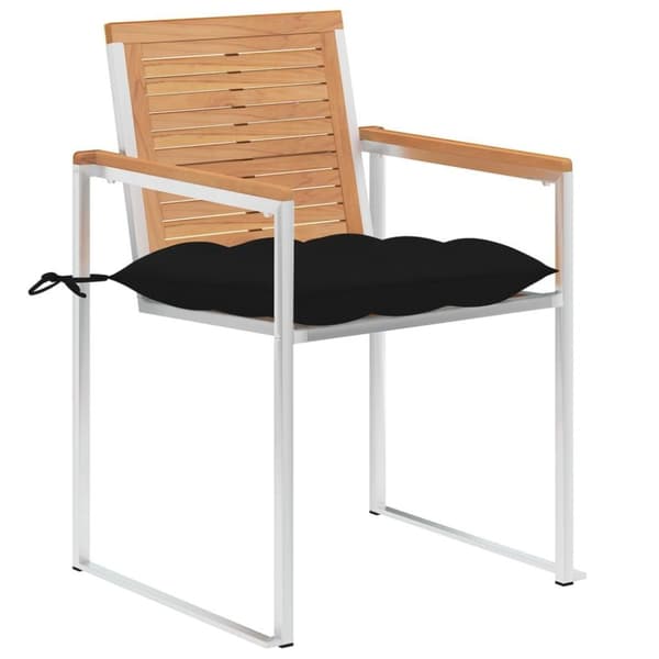 vidaXL Trädgårdsstolar 6 st med dynor massiv teak