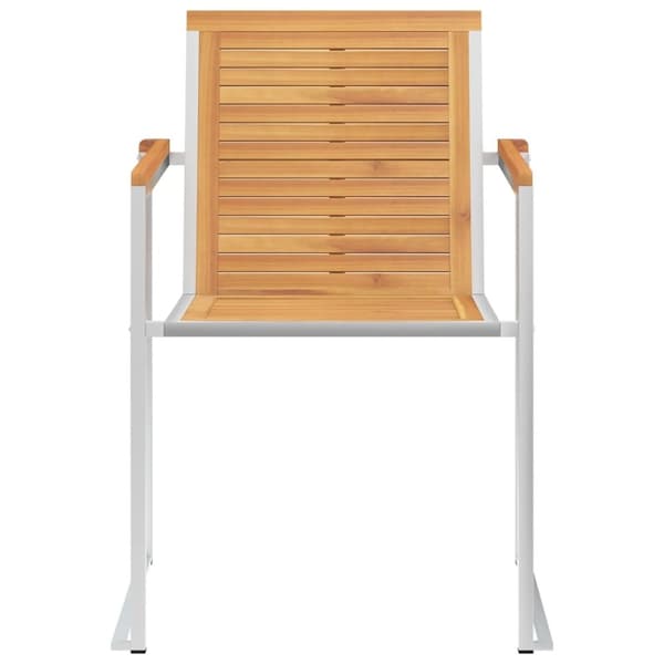 vidaXL Hagestoler 6 stk heltre teak og rustfritt stål