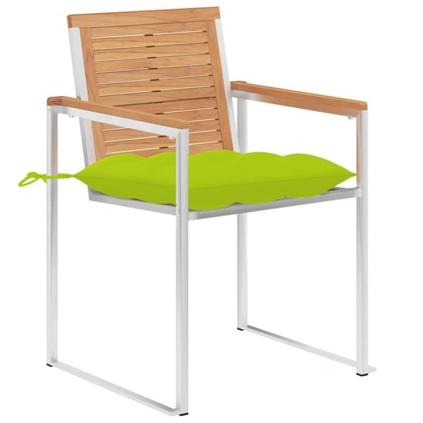 vidaXL Trädgårdsstolar med dynor 8 st massiv teak