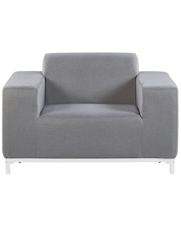 Nojatuolisetti harmaa polyesteriä 105 x 67 x 84 cm metallijalat ulkokäyttöön 2 kpl moderni tyyli