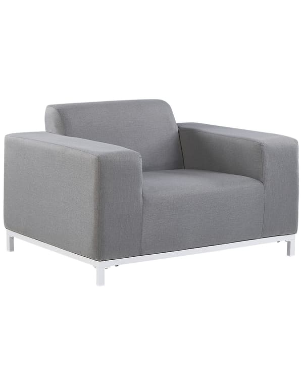 Nojatuolisetti harmaa polyesteriä 105 x 67 x 84 cm metallijalat ulkokäyttöön 2 kpl moderni tyyli