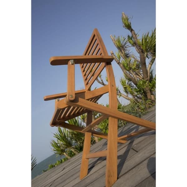Uppsättning av 2 FSC eukalyptus trädgårdsfällbara fåtöljer - 57,5x56x90cm