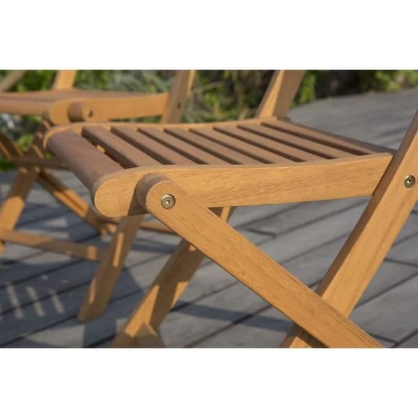 Set med 2 hopfällbara trädgårdsstolar i FSC eukalyptus - 57 x 46,5 x 90 cm