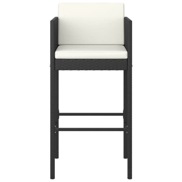 vidaXL barstole med hynder 4 stk. polyrattan sort