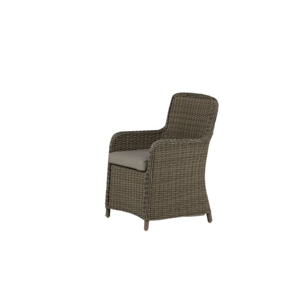 2 x Wembley hagestol med armlen inkl. pute natur, beige.