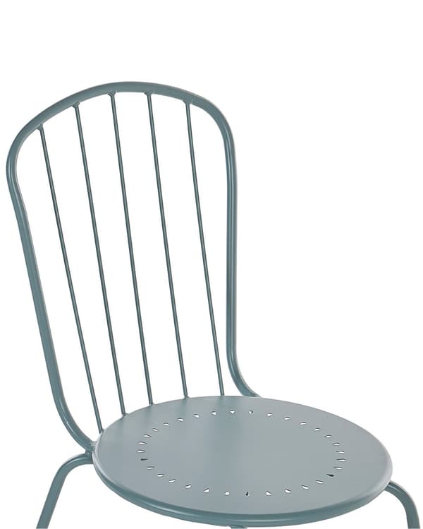 Havestole Blå Metal sæt 40 x 89 x 47 cm 4 stk Moderne Højryggede Pindestole Uden Armlæn Retro Design Udendørs Altan Terrasse Indretning