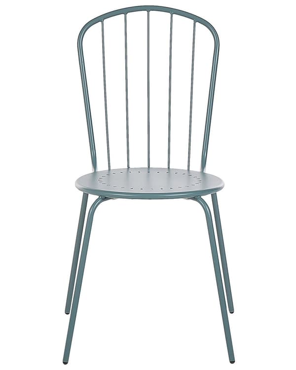 Havestole Blå Metal sæt 40 x 89 x 47 cm 8 stk Moderne Højryggede Pindestole Uden Armlæn Retro Design Udendørs Altan Terrasse Indretning
