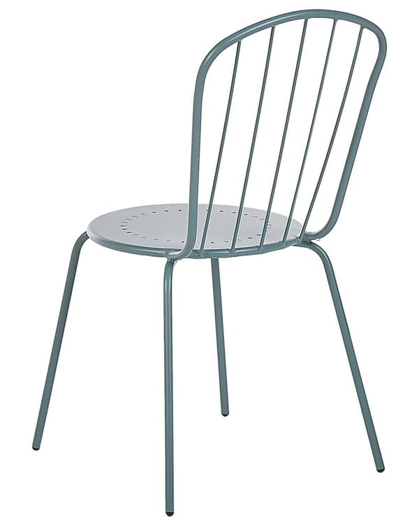 Havestole Blå Metal sæt 40 x 89 x 47 cm 8 stk Moderne Højryggede Pindestole Uden Armlæn Retro Design Udendørs Altan Terrasse Indretning