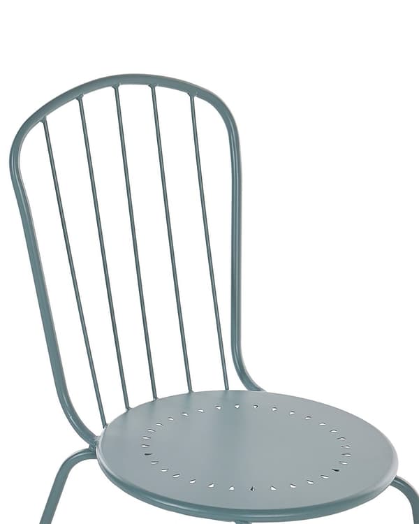 Havestole Blå Metal sæt 40 x 89 x 47 cm 8 stk Moderne Højryggede Pindestole Uden Armlæn Retro Design Udendørs Altan Terrasse Indretning