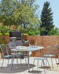 Miniatyrbillede 2 af 10: Havestole Blå Metal sæt 40 x 89 x 47 cm 8 stk Moderne Højryggede Pindestole Uden Armlæn Retro Design Udendørs Altan Terrasse Indretning