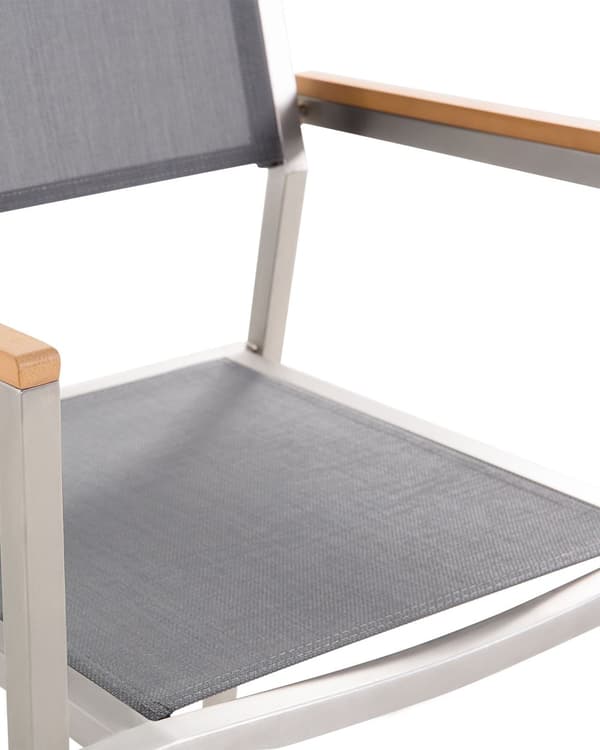 Puutarhatuoli harmaa 55 x 87 x 58 cm polyesteri rosteri 4 kpl UV-kestävä