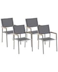 Pikkukuva 1 / 8: Puutarhatuoli harmaa 55 x 87 x 58 cm polyesteri rosteri 4 kpl UV-kestävä