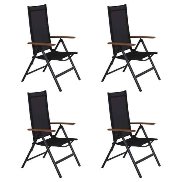 4xLamira hagestol posisjons stol, svart og teak armlæn.  .