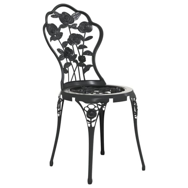 vidaXL Bistrostoler 2 stk støpt aluminium svart