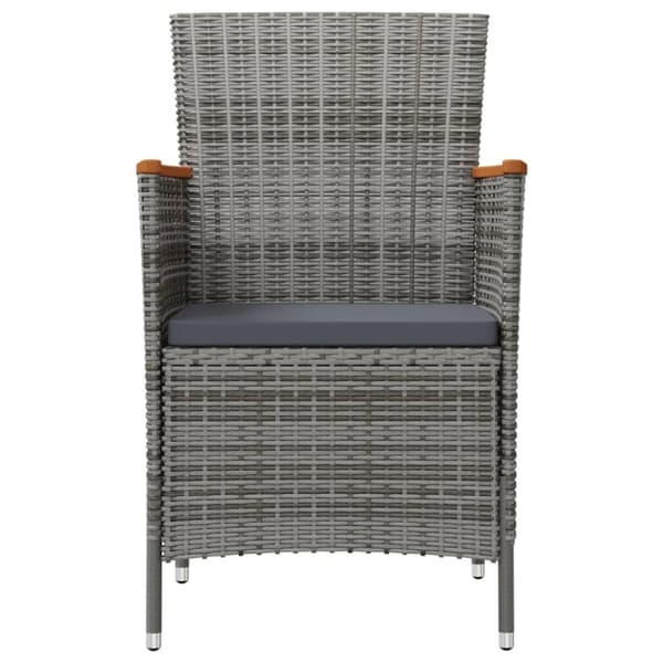 vidaXL havestole 2 stk. polyrattan grå
