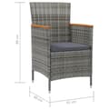 Miniatyrbillede 7 af 7: vidaXL havestole 2 stk. polyrattan grå