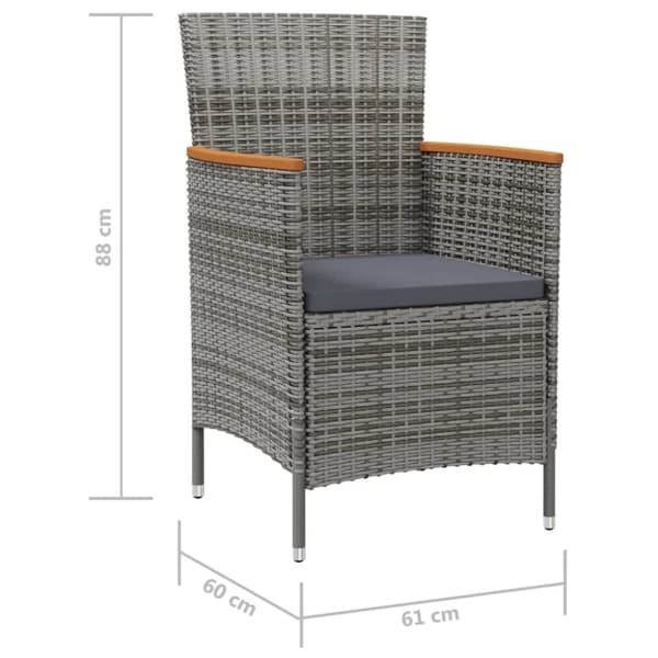 vidaXL havestole 2 stk. polyrattan grå