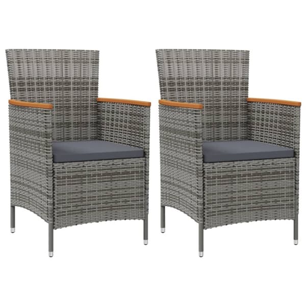 vidaXL havestole 2 stk. polyrattan grå