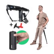 Sitpack foldbart sæde bundle, med 2-i-1 siddepude og cover, bærerem og ekstra fod