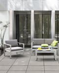 Miniatyrbillede 2 af 11: Havestol Lysegrå Anodiseret Aluminium Udendørs med Sædehynde Loungestol til Terrasse Have Nonwood med Armlæn Vedligeholdelsesfrit