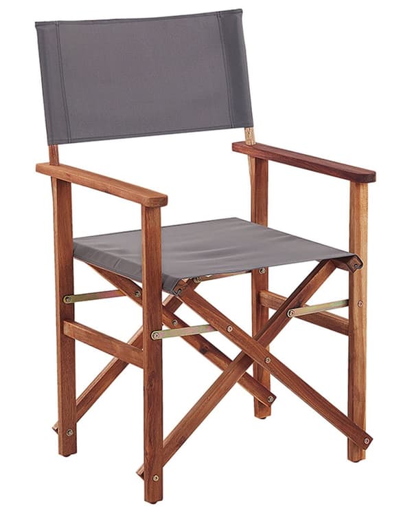 Puutarhatuoli tumma akaasia 50 x 91 x 50 cm harmaa / tukaanikuvio kangas 2 kpl kokoontaitettava