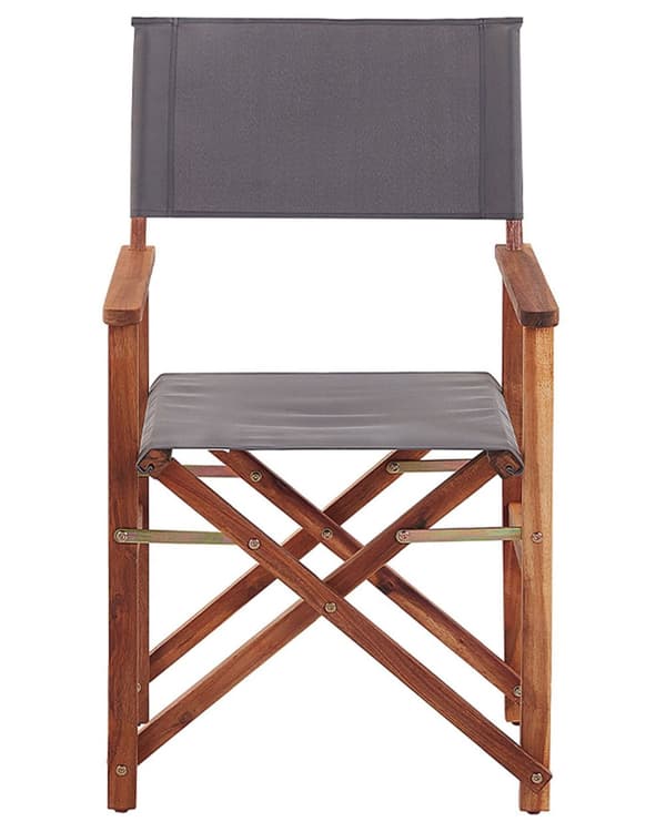 Puutarhatuoli tumma akaasia 50 x 91 x 50 cm harmaa / tukaanikuvio kangas 2 kpl kokoontaitettava