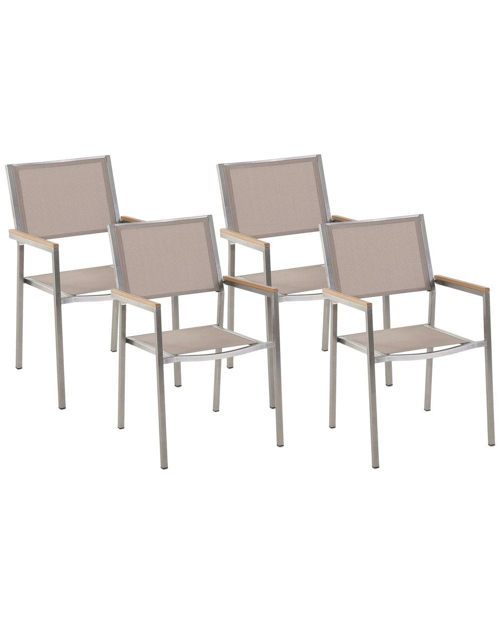 Set med 4 trädgårdsstolar Beige GROSSETO